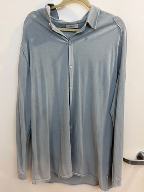Crossley Pale Blue Long Sleeve Casual Button-Down Shirt